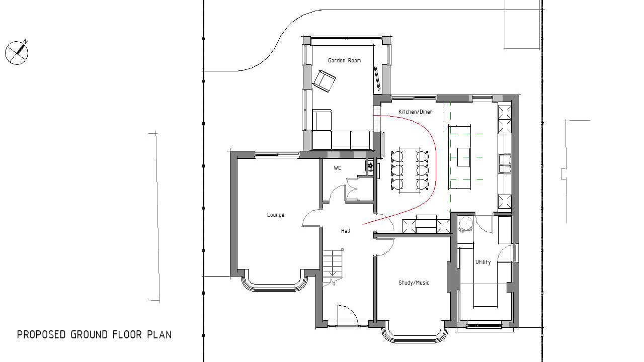 Proposed Ground Floor Plan - Burlingham Ave West Kirby